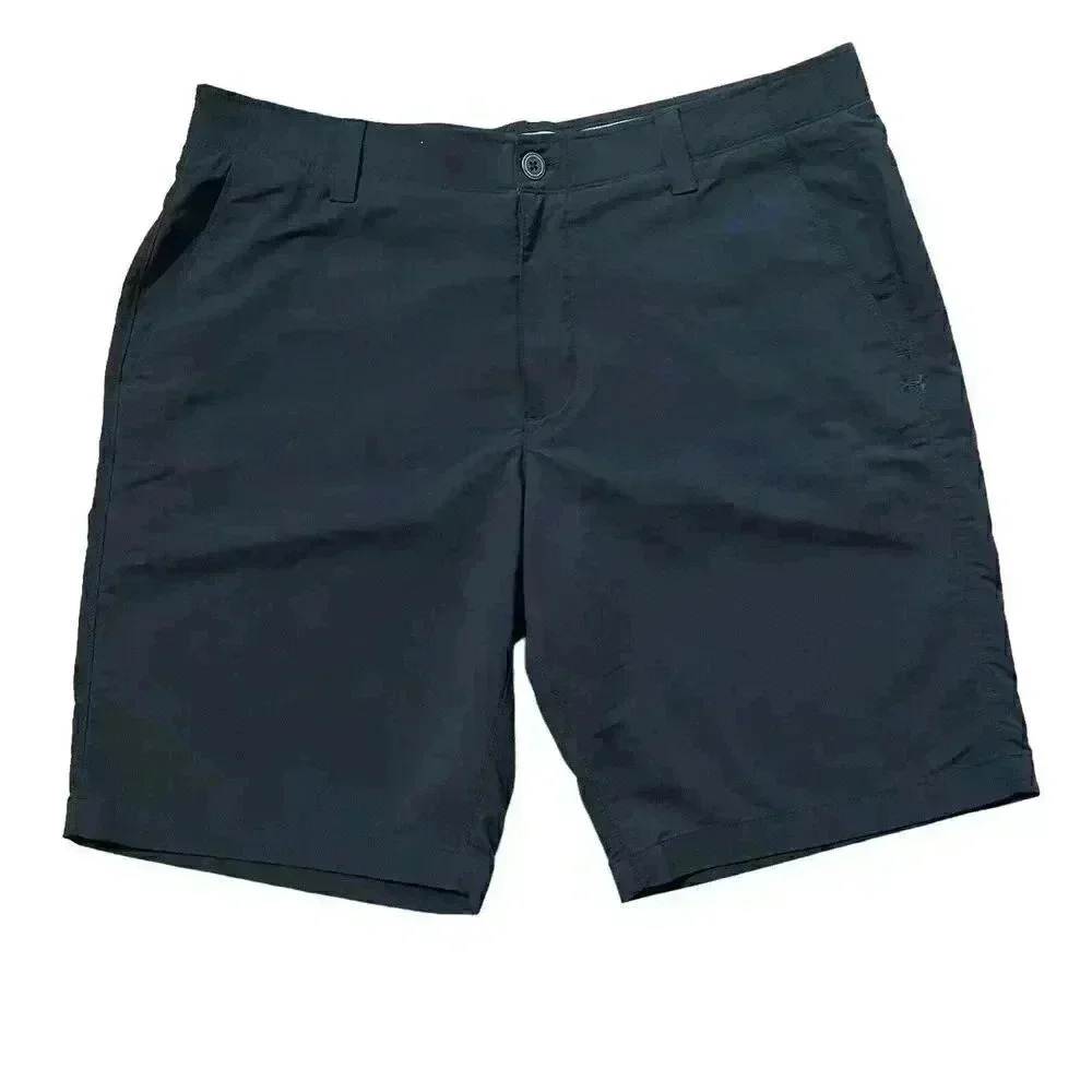 Under Armour Shorts Mens 38 Vented Golf Black Stretch Casual Chino Lightweight